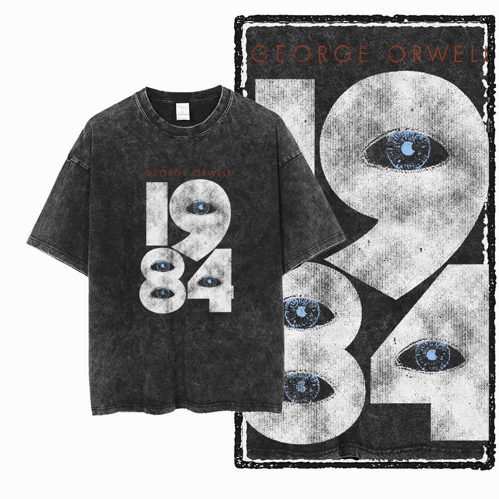 Acid Wash Vintage Graphic T Shirt - G02 Эксклюзивная мужская футболка большого размера
