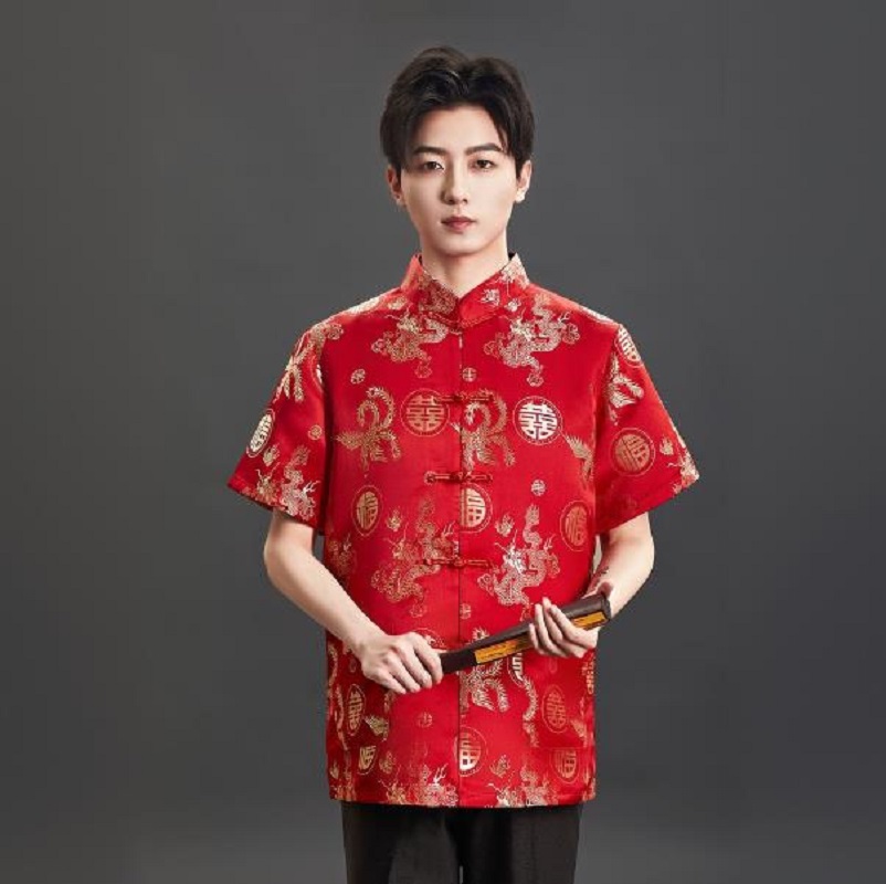 Mens Satin Silk Dress Shirt - Новая мужская рубашка-футболка в китайском стиле