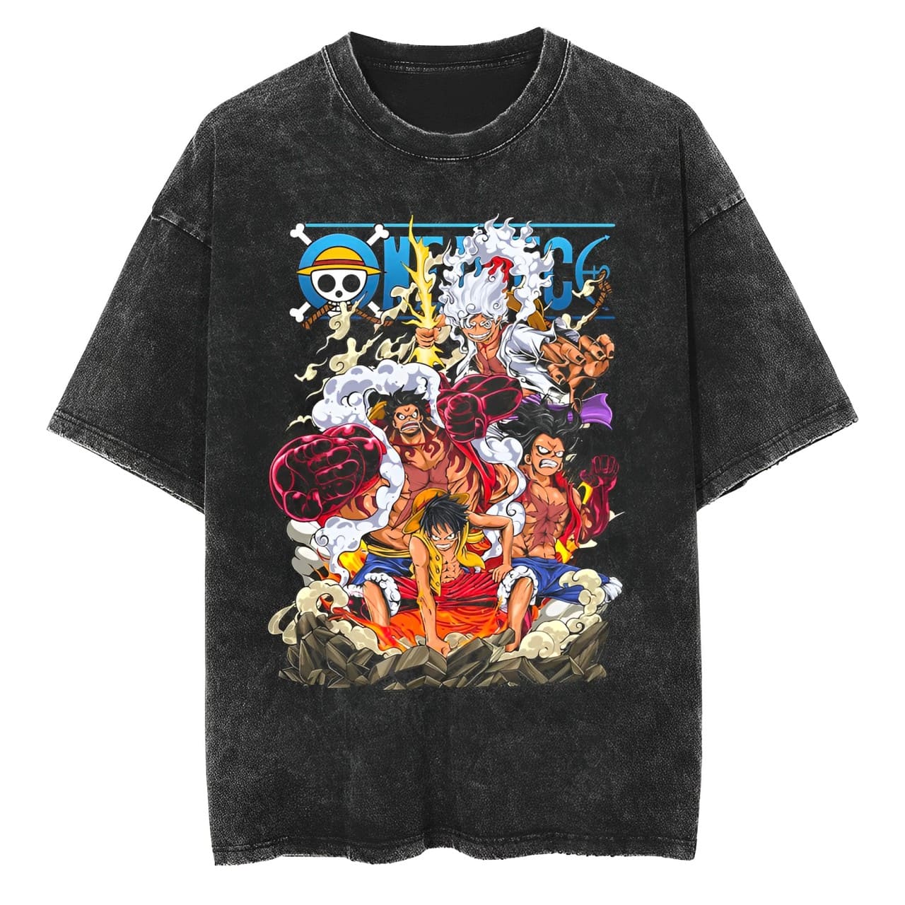 Футболка One Piece Luffy Gear  – обзор и цена Acid Wash Vintage Graphic T Shirt