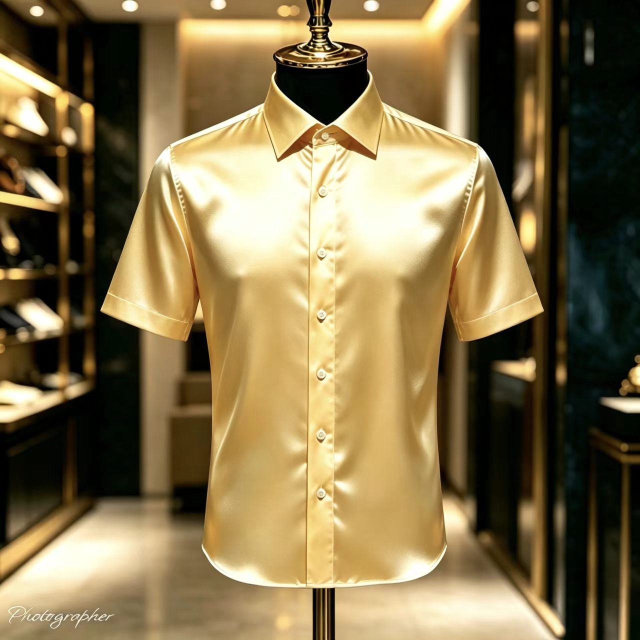 Men's Solid Color Satin Short- – обзор и цена Mens Satin Silk Dress Shirt