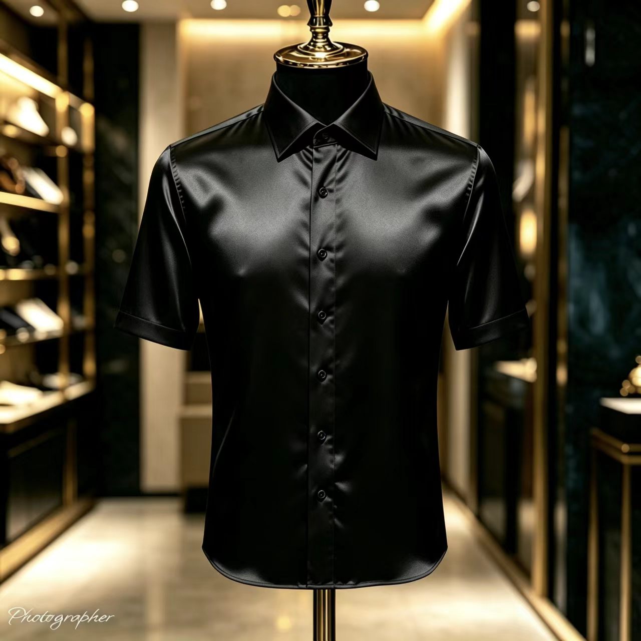 Men's Solid Color Satin Short- – обзор и цена Mens Satin Silk Dress Shirt