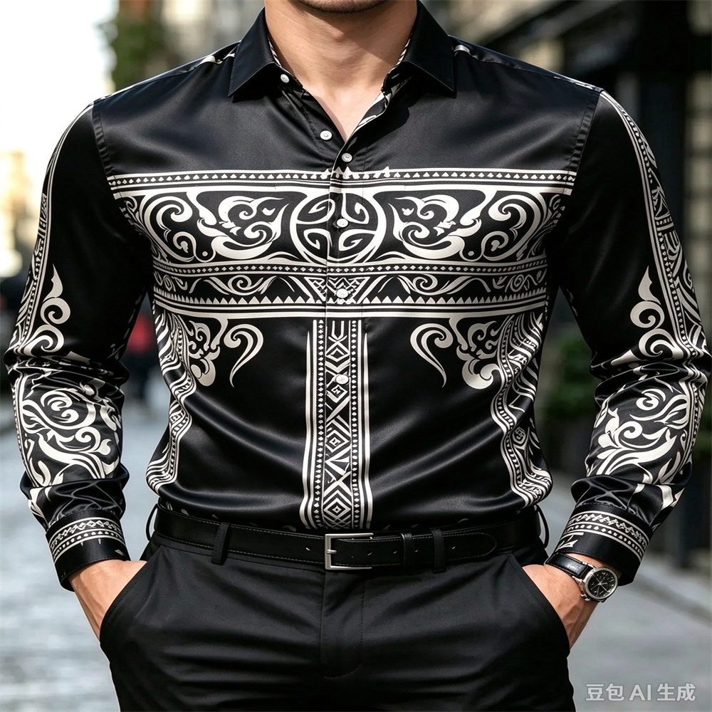 Роскошная мужская рубашка из а – обзор и цена Mens Satin Silk Dress Shirt